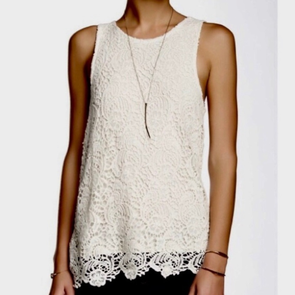 Lucky Brand Layered Crochet Tank